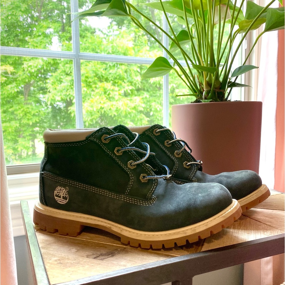 Navy Blue Suede Timberland Boots